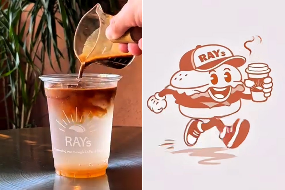 Branding grew from the original sun ray logo (left) to the new burger mascot (left). — Pictures courtesy of RAYs