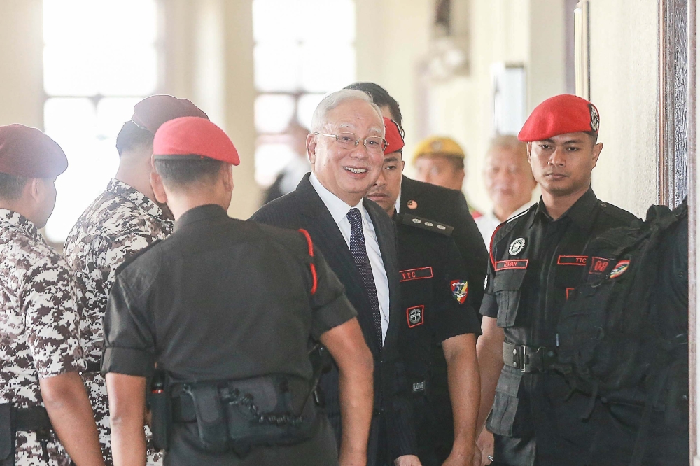 Former prime minister Datuk Seri Najib Razak is seen here at the Kuala Lumpur court complex in 2025. — Picture by Sayuti Zainudin
