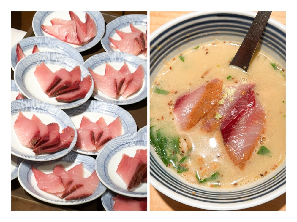 Yellowtail sashimi is served at the side to be added to the kaisendon with the red bream broth to create an ‘ochazuke’. — Pictures by Lee Khang Yi