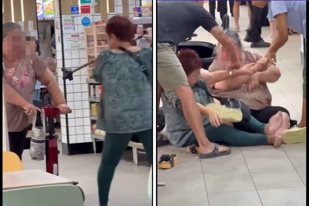 PMA vs walking stick: Singapore coffee shop fight turns into makeshift ‘battle of mobility aids’ (VIDEO)