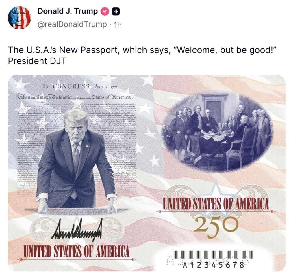 Trump unveils new US passport — with picture of himself