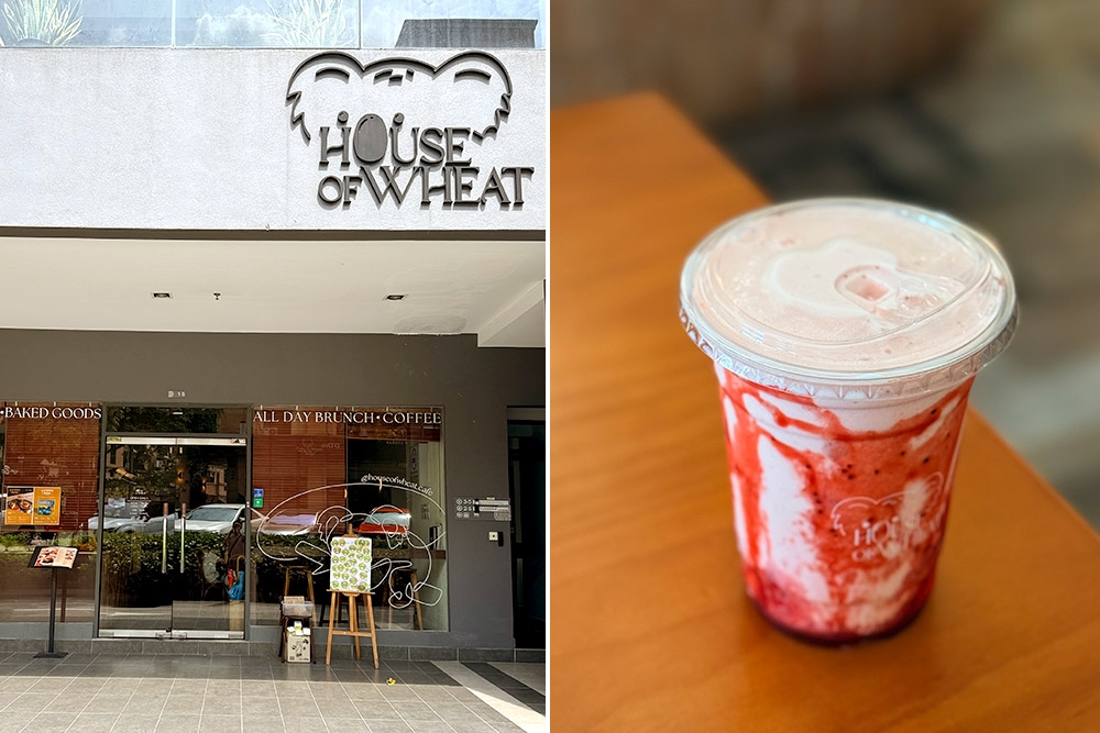 House of Wheat in Cheras (left). Strawberry milkshake (right) — Pictures by CK Lim