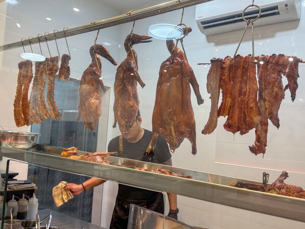 Because the restaurant is new, they prefer to roast the meats in small batches to keep them fresh. 