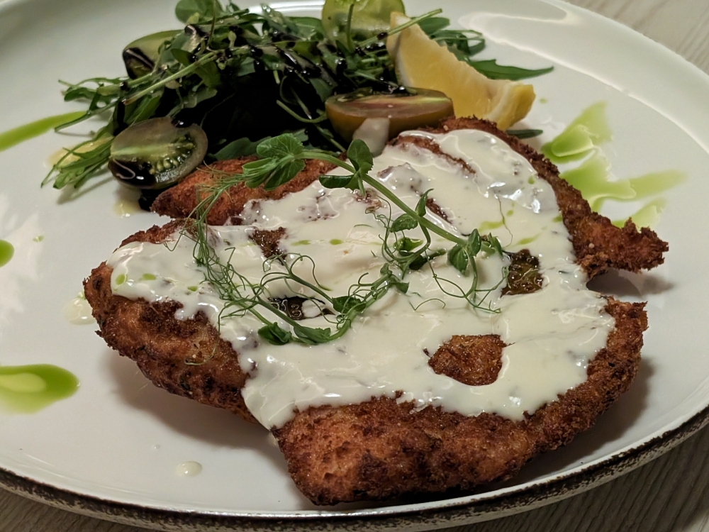 Bacio’s ‘cotoletta di pollo’ is a well-executed, if slightly unmemorable chicken cutlet. — Picture by Ethan Lau 