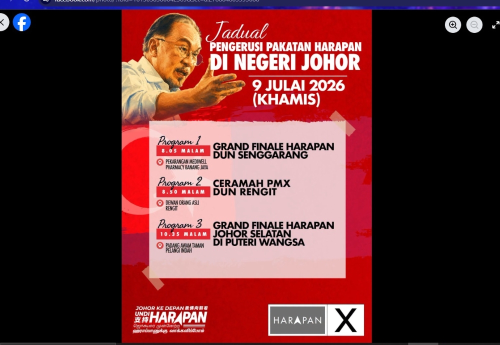 Johor polls: Anwar heads back to campaign trail for Pakatan’s final push