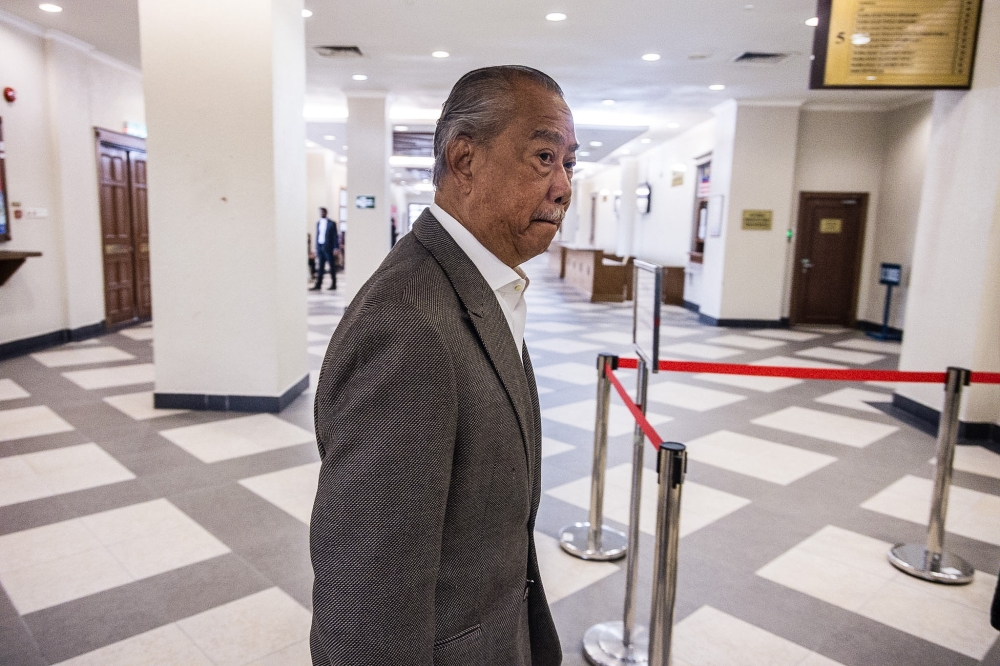 Former prime minister and current Parti Pribumi Bersatu Malaysia president Tan Sri Muhyiddin Yassin is pictured at the Kuala Lumpur High Court Complex on July 10, 2026. — Picture by Firdaus Latif 