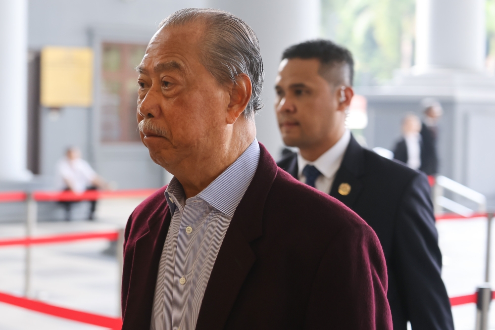 Former Prime Minister, Tan Sri Muhyiddin Yassin is pictured arrives at the Kuala Lumpur High Court Complex on July 14, 2026. — Picture by Yusof Isa