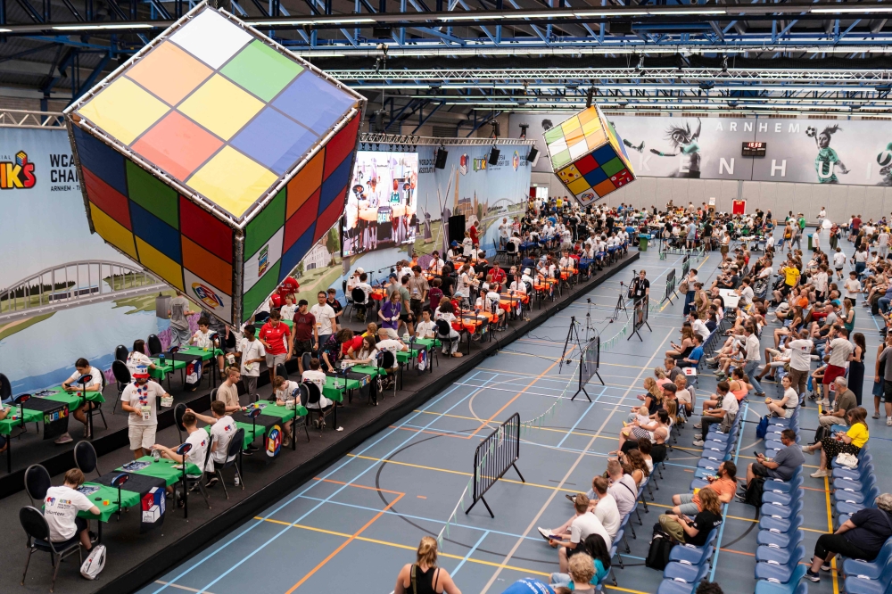 A view of the Rubik’s WCA (World Cube Association) European Championship 2026 in Arnhem on July 17, 2026. — AFP pic