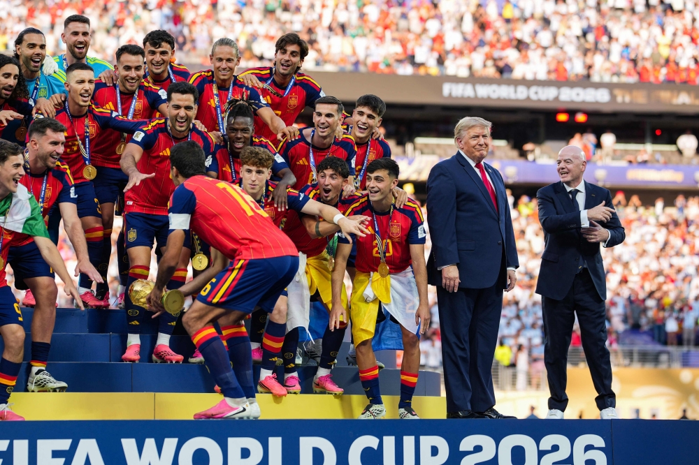 Trump stays centre stage as Spain celebrate World Cup glory