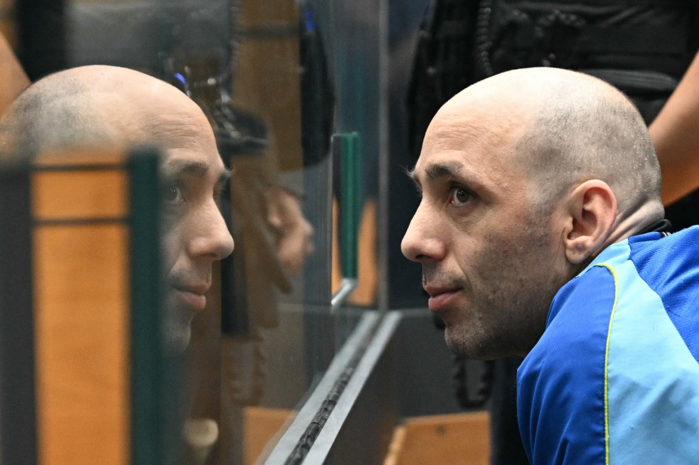 Cedric Jubillar sits in the dock during his trial over the disappearance of his wife Delphine, who was missing since late 2020. — AFP pic