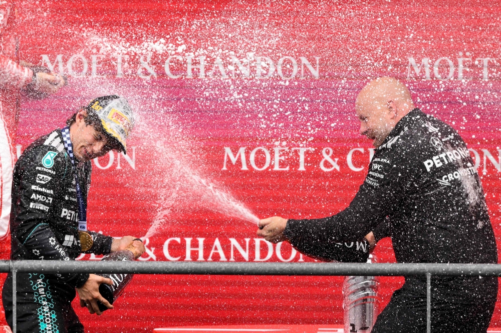 Belgian GP: Mercedes prodigy Antonelli triumphs as Russell crashes out