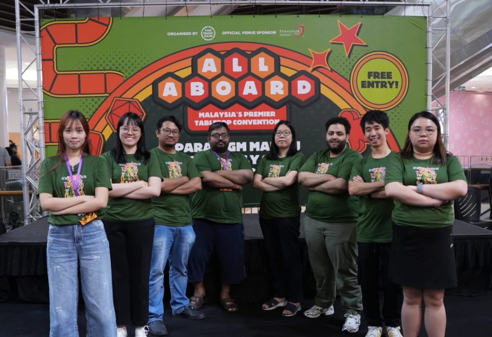 Nathalie Tay (Second from left) with The Magic Rain team, organisers of All Aboard 2026. — Picture courtesy of The Magic Rain
