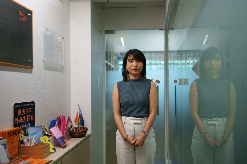 Cheryl Yip, an advocacy officer for the Association Concerning Sexual Violence Against Women, poses for a photo at the organisation’s office in Hong Kong on June 22, 2026. — AFP pic