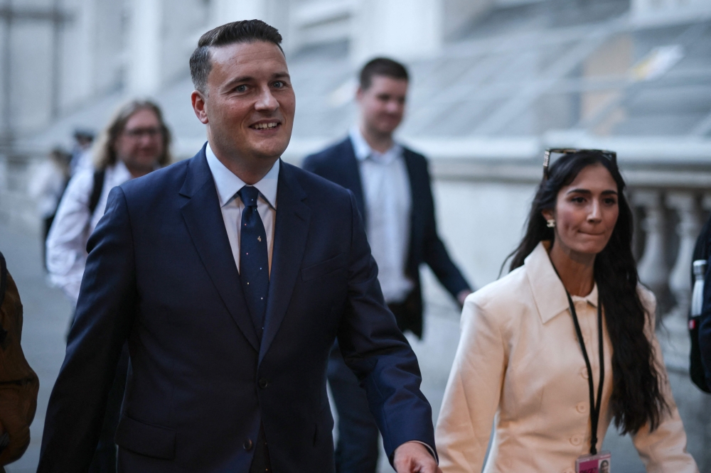 Former health secretary Wes Streeting arrives at Downing Street in London on July 20, 2026, as prime minister Andy Burnham forms his new cabinet. — AFP pic