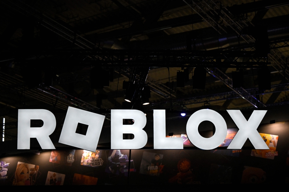 The logo of Roblox is displayed during the Gamescom video games trade fair in Cologne, Germany on August 20, 2025. — AFP pic