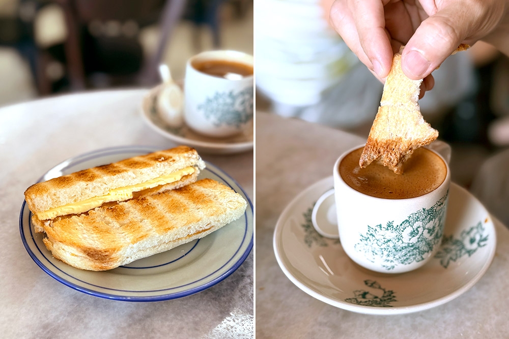 Dunk the double butter ‘kaya’ toast into your coffee. — Pictures by CK Lim