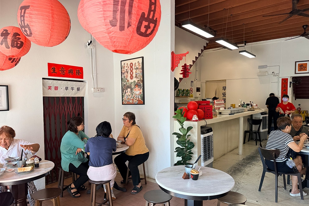 Large red lanterns hanging over the tables. — Pictures by CK Lim