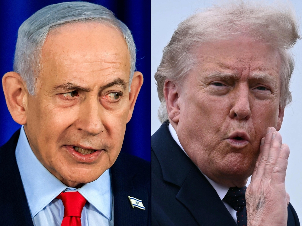 This combination of pictures created on June 3, 2026 shows (from left) Israeli Prime Minister Benjamin Netanyahu in Jerusalem on March 19, 2026 and US President Donald Trump in Morristown, New Jersey, on May 22, 2026.  AFP pic