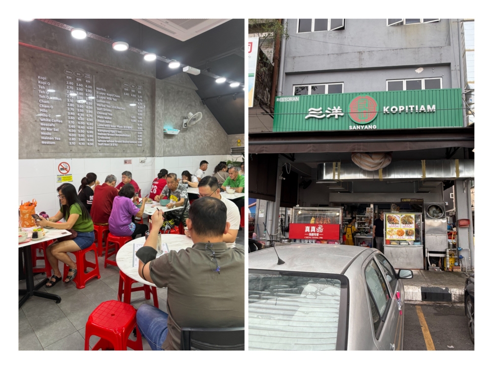 Hidden by another stall, Niang Pork Noodles is just inside the corner coffee shop — Picture by Lee Khang Yi