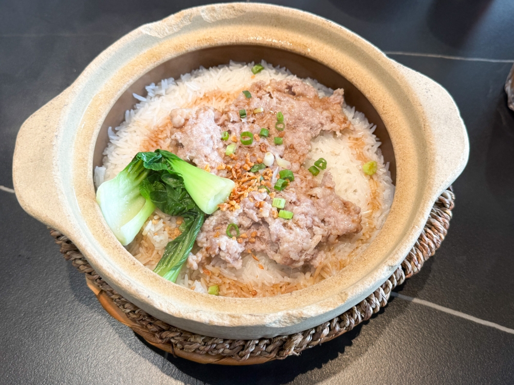 Salted Fish Pork Meat Pie Claypot Rice is a simple meal with minced pork. — Picture by Lee Khang Yi