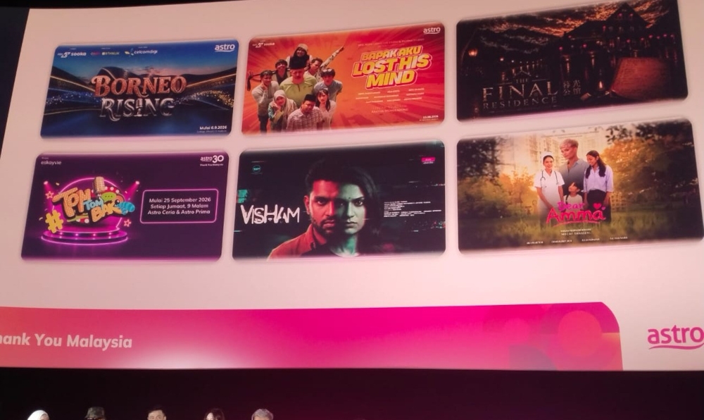 Astro unveils its upcoming series at the launch of Astro 30 Years held at Pavilion Kuala Lumpur, August 13, 2026. — Picture by Ian Jeremiah Patrick