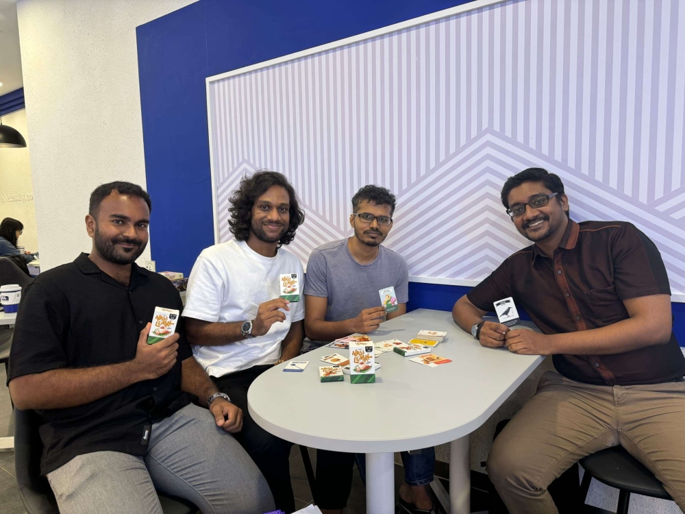 The Faculty of Fun team comprises businessman Logan Ghanesh, lawyer Amarveen Malairaja, photographer Ravin Shanmugarajan, and veterinarian Nyanavelan Sivapalan. — Picture courtesy of Faculty of Fun