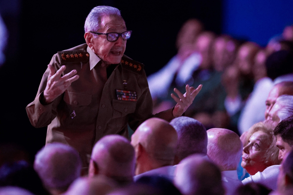 Cuban leader Raul Castro attends a gala marking the 100th anniversary of his brother Fidel Castro’s birth at the Karl Marx theatre in Havana on August 13, 2026. — AFP pic
