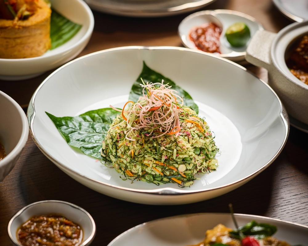 Nasi Ulam brings together finely sliced aromatic herbs, toasted coconut, dried shrimp, salted fish and ‘sambal belacan’. — Picture courtesy of Park Hyatt Kuala Lumpur
