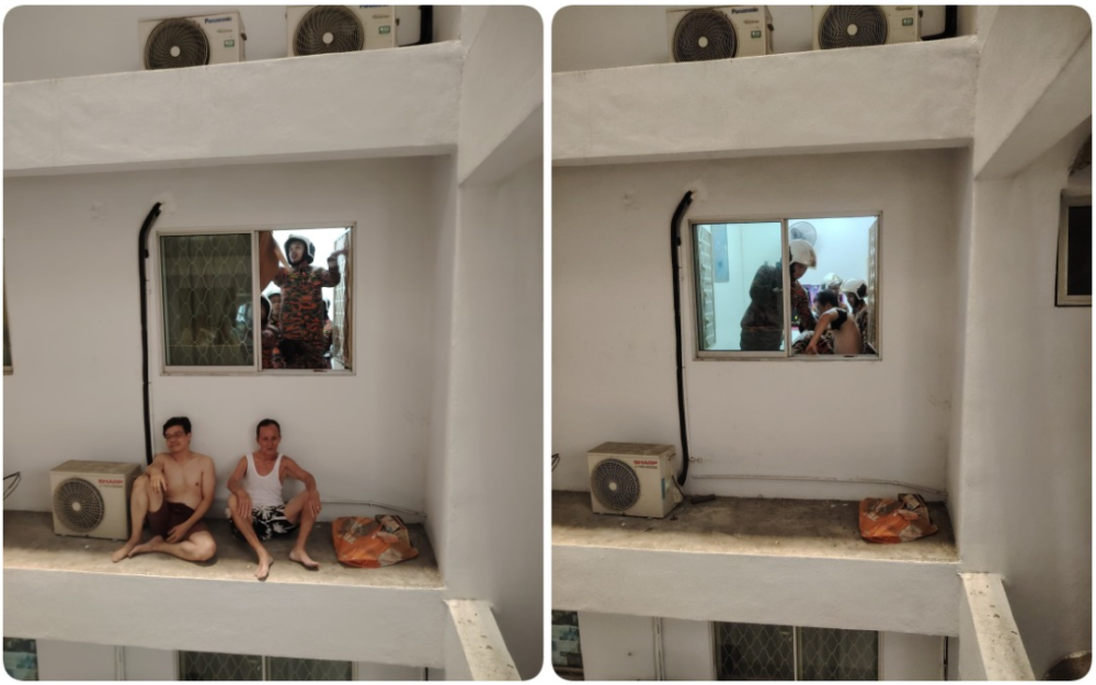 Elderly man, neighbour trapped on 14th‑floor ledge rescued unharmed by Penang firefighters