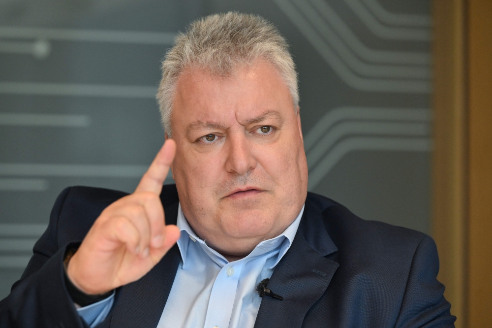 CEO Michael Mertin from manufacturer of IC substrates and circuit boards AT&S is pictured during an interview in Leoben, Styria, Austria, on August 11, 2026. — AFP pic