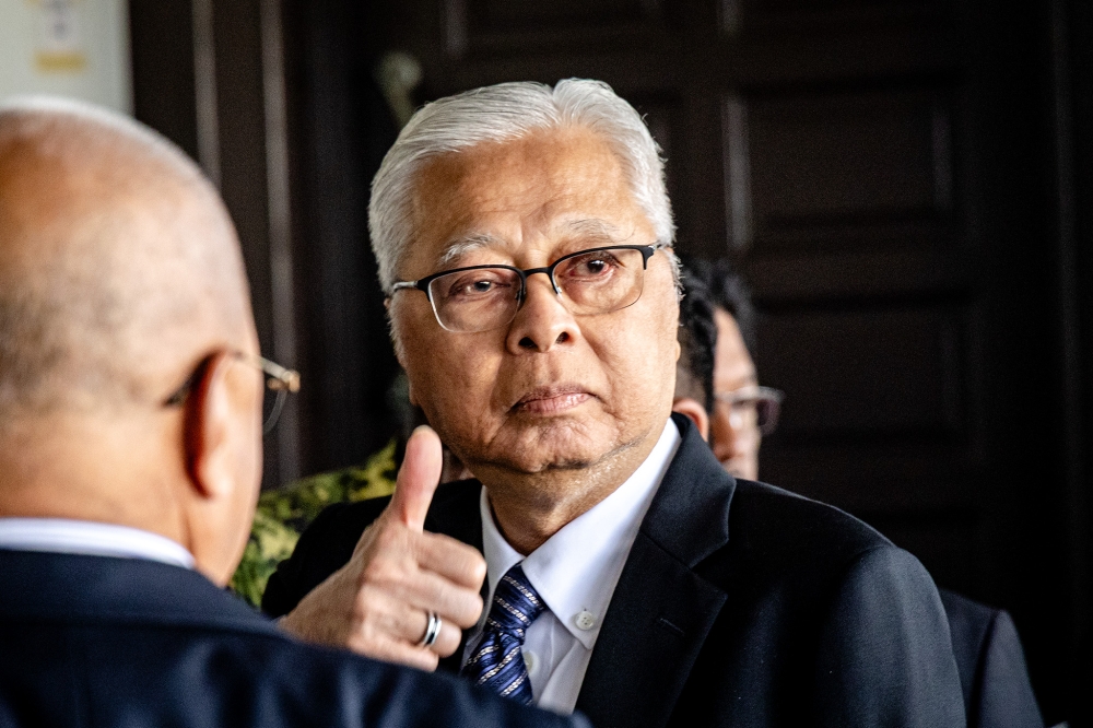 Former prime minister Datuk Seri Ismail Sabri Yaakob Ismail Sabri was in court to face a charge over his alleged failure to declare his assets as required by the Malaysian Anti-Corruption Commission (MACC). — Picture by Firdaus Latif