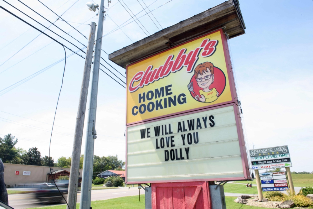 A sign at a local restaurant offers a note in support of Dolly Parton in Sevierville, Tennessee August 26, 2026. — Melissa Sue Gerrits/Getty Images North America/Getty Images pic via AFP