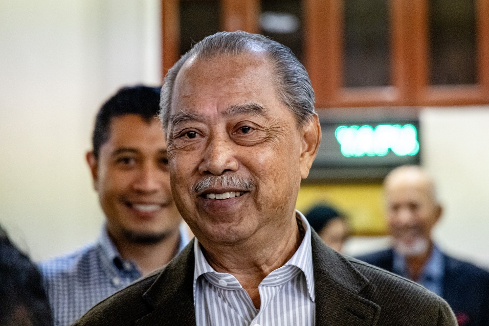Former prime minister Tan Sri Muhyiddin Yassin is pictured at the Kuala Lumpur Court Complex on August 27, 2026. — Picture by Firdaus Latif