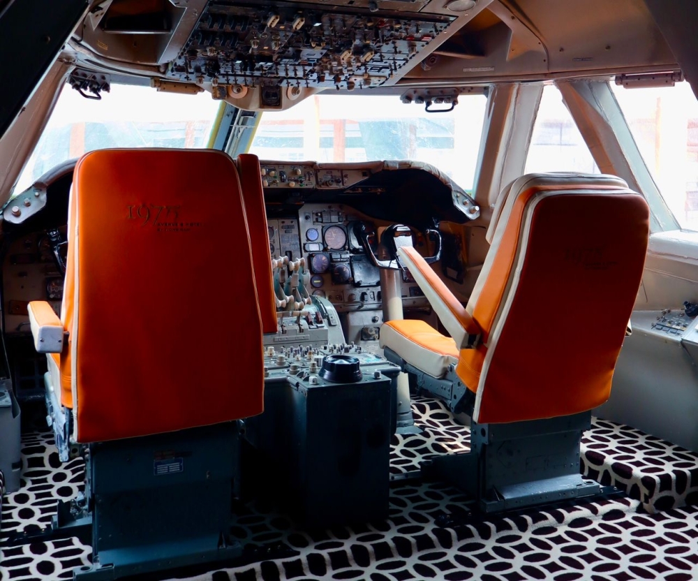 The refurbished cockpit of a Boeing 747 is among the attractions at the 1975 Avenue & Hotel complex in Kempas, near Johor Bahru. — Picture courtesy of 1975 Avenue & Hotel