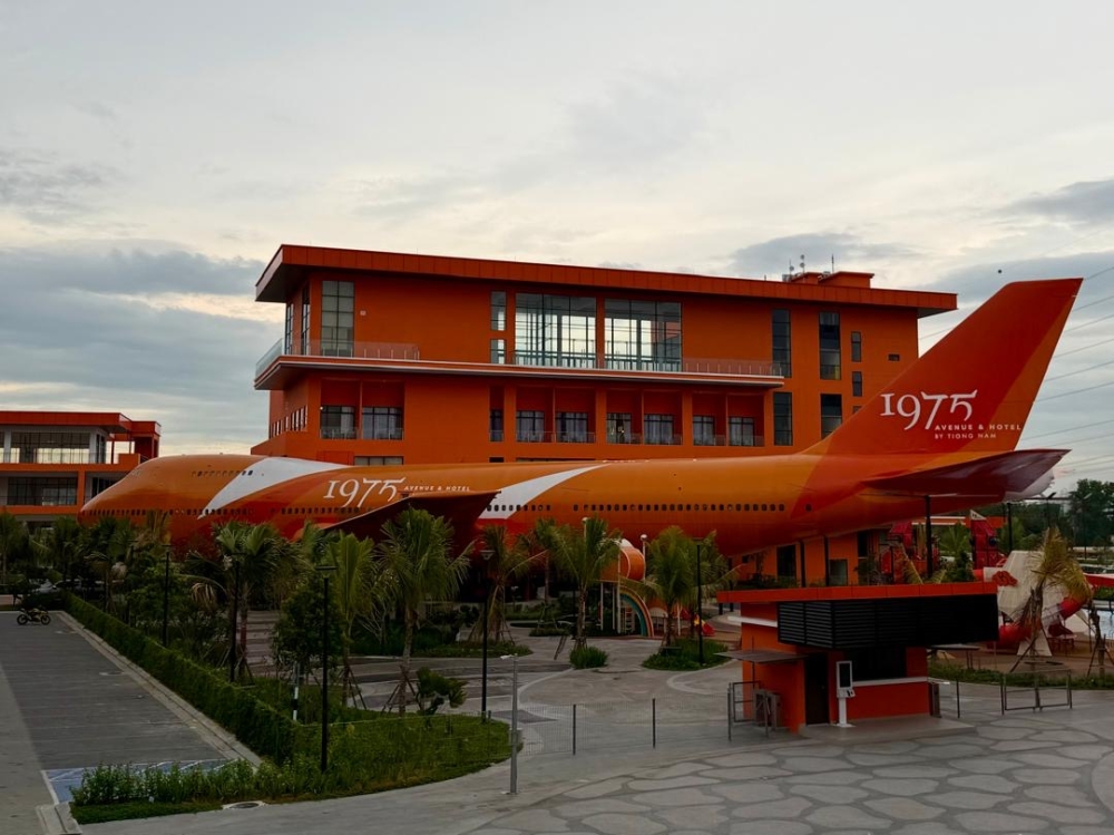 One of the decommissioned Boeing 747s forms a unique centrepiece of the 1975 Avenue & Hotel complex in Kempas, near Johor Bahru, Aug 28, 2026. — Picture by Ben Tan
