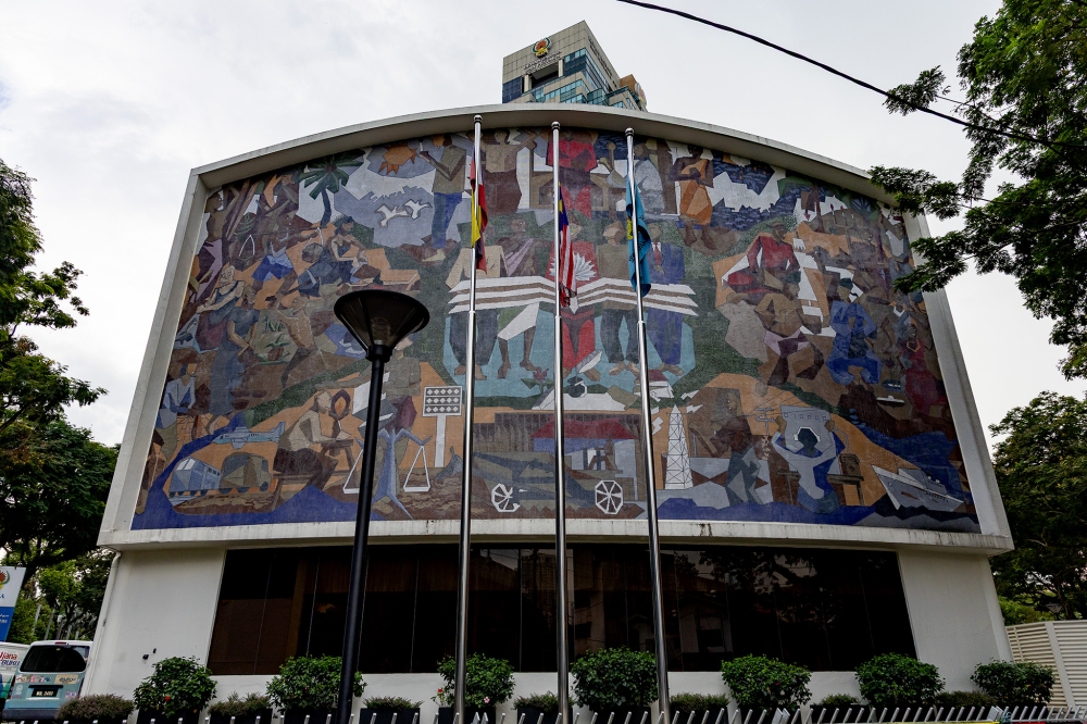 General view of the mosaic mural at Dewan Bahasa dan Pustaka in Kuala Lumpur December 30, 2025. — Picture by Firdaus Latif.