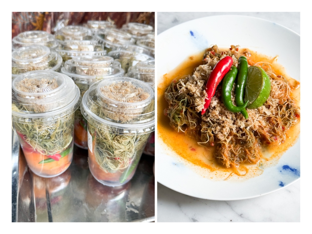 Kerabu Sare is a rare treat so pick it up from the counter and combine the red algae with ‘sambal tumis’, chillies, lime and ‘kerisik’ for a healthy salad. — Pictures by Lee Khang Yi