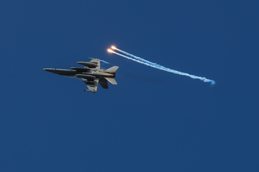A Malaysian Royal Air Force fighter jet flies above the crowd during the National Day Parade at Dataran Putrajaya in Putrajaya on August 31, 2026. — Picture by Yusof Isa