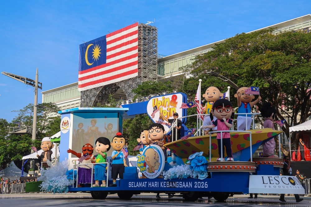 The Upin & Ipin float by the Communications Ministry is seen during the 69th National Day celebrations at Dataran Putrajaya in Putrajaya on August 31, 2026. — Picture by Yusof Isa