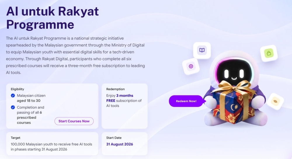 To qualify for the three-month ILMUchat Pro subscription, participants are required to log in to the Rakyat Digital platform and complete the required courses. — SoyaCincau pic To qualify for the three-month ILMUchat Pro subscription, participants are required to log in to the Rakyat Digital platform and complete the required courses. — SoyaCincau pic