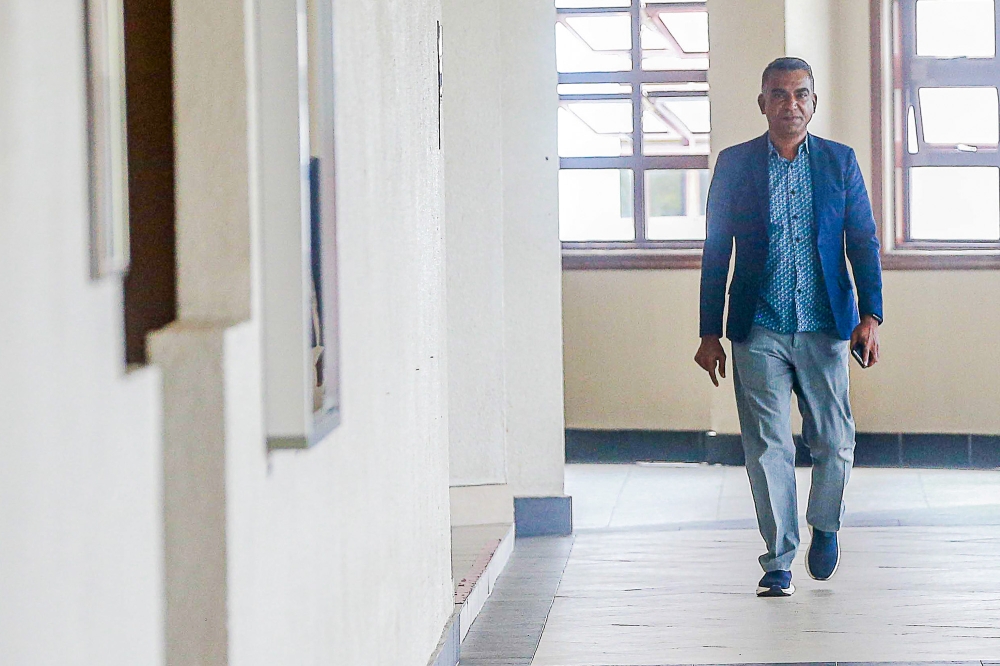 Tropicana Golf & Country Resort group head of security S. Saravanan arrives at the Kuala Lumpur Court Complex to testify in former prime minister Tan Sri Muhyiddin Yassin’s trial, September 1, 2026. — Picture by Sayuti Zainudin