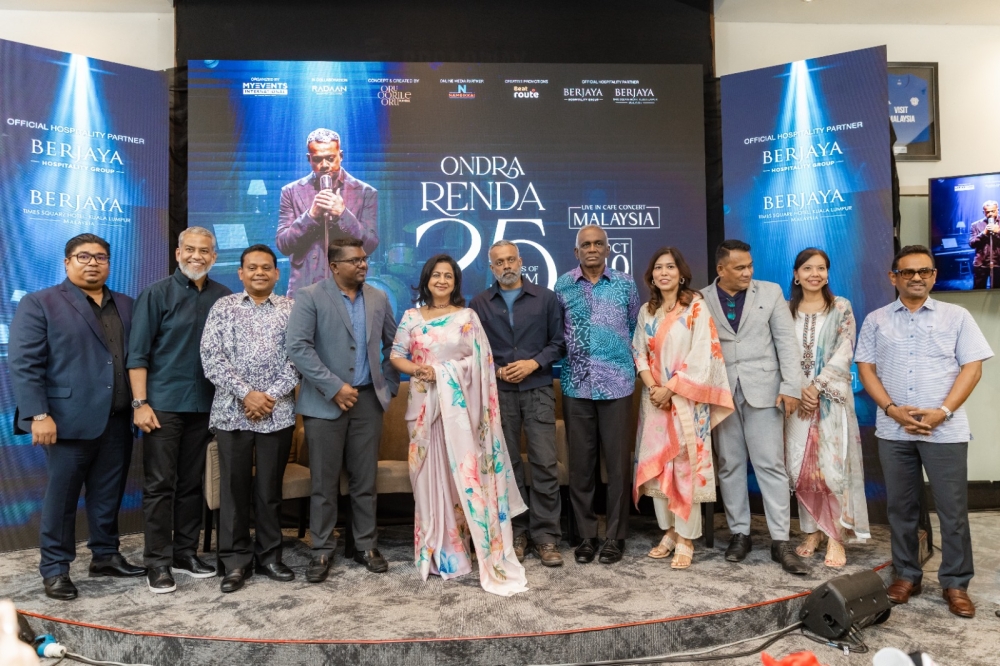 A united front — Gautham Vasudev Menon and Radhikaa Sarathkumar, joined by the teams from MyEvents International and Radaan Mediaworks, mark the official launch of October’s 25-year musical tribute to the acclaimed director. —Picture by MyEvents International