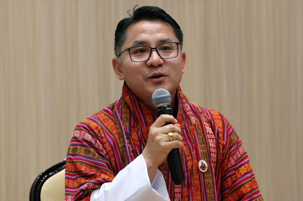Bhutan’s Agriculture and Livestock Minister Younten Phuntsho addresses a press conference during the Global Conscious Food Systems Summit in Paro, Bhutan on September 1, 2026. — AFP pic
