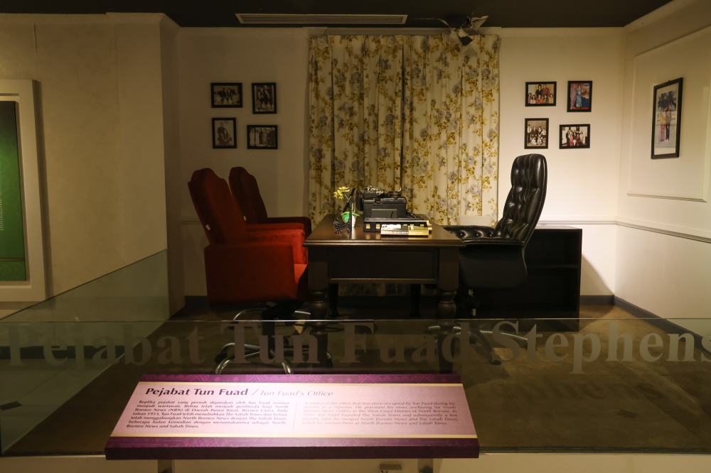 An office replica on display at the gallery for Sabah’s first chief minister Tun Fuad Stephens at the Statesman Memorial. — Picture by Yusof Isa