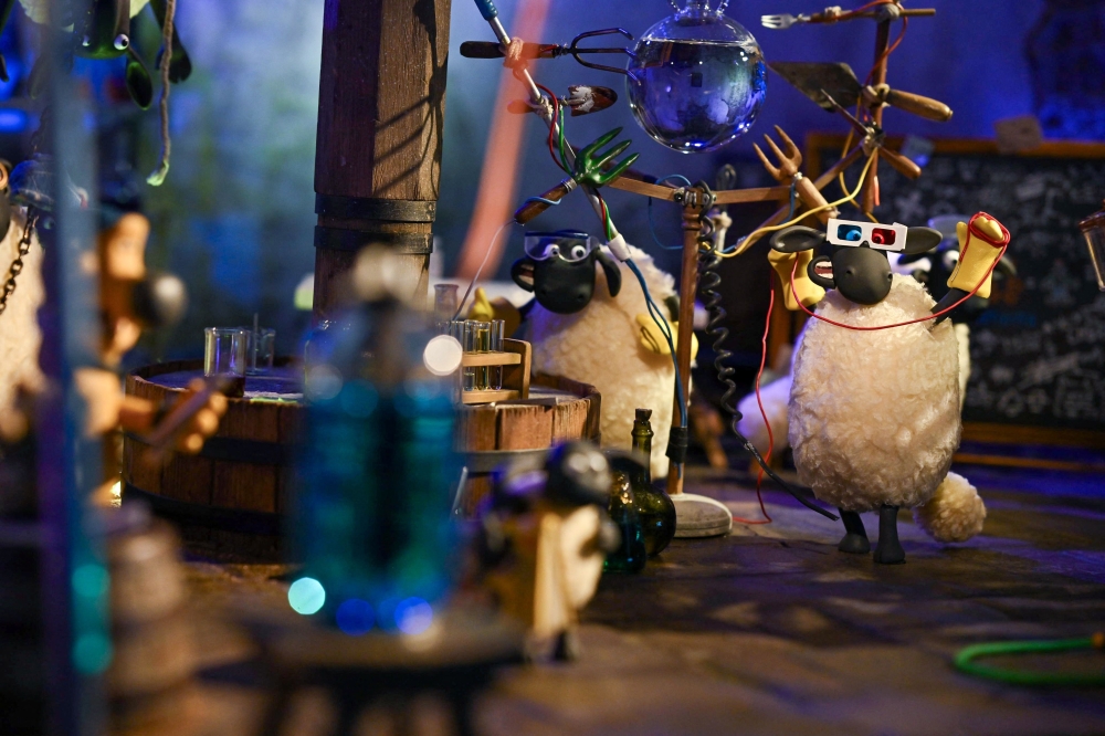 Set pieces for ‘Shaun the Sheep: The Beast of Mossy Bottom’. — AFP pic