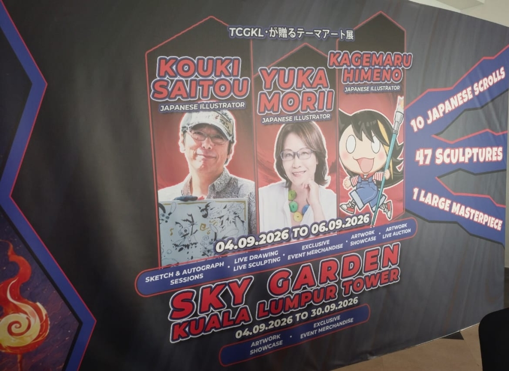 Japanese illustrators Yuka Morii, Kouki Saitou and Kagemaru Himeno, who previously worked on the Pokémon Trading Card Game, will showcase their yōkai‑related artwork at the Yokai Tales: Japan’s 47 Prefectures exhibition. — Picture by Ian Jeremiah