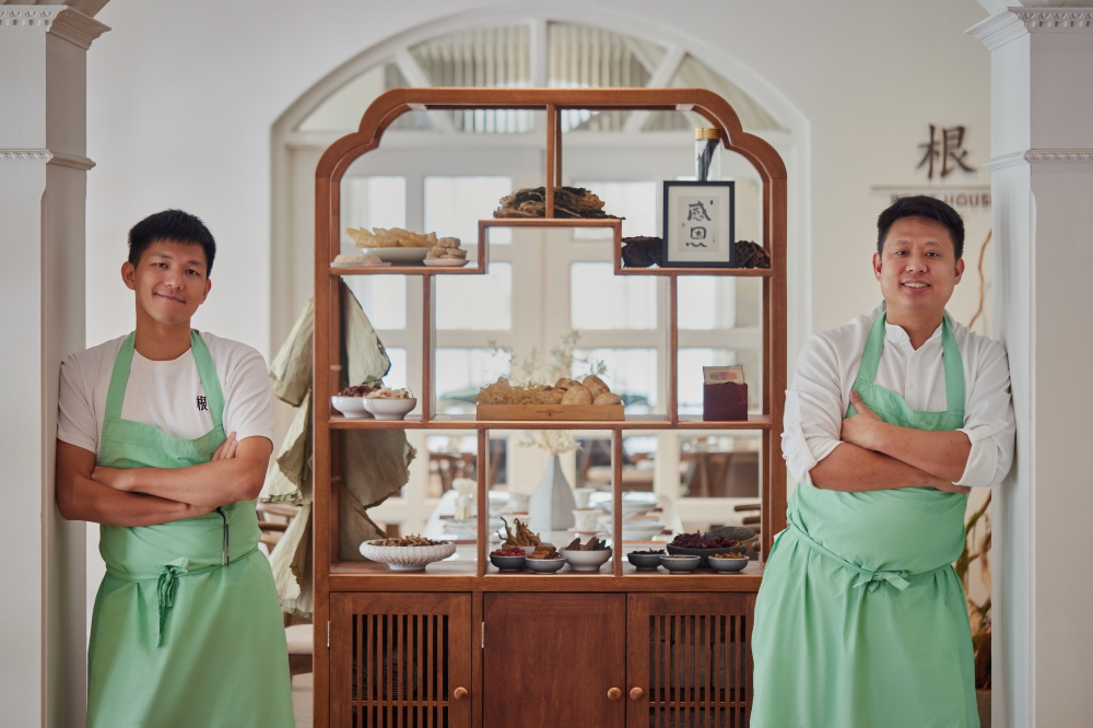 Chef Johnson Wong (right) with the head chef of Root House, Chef Koh Chin Hong (left). Both are natives of Johor. — Picture courtesy of Root House by gēn
