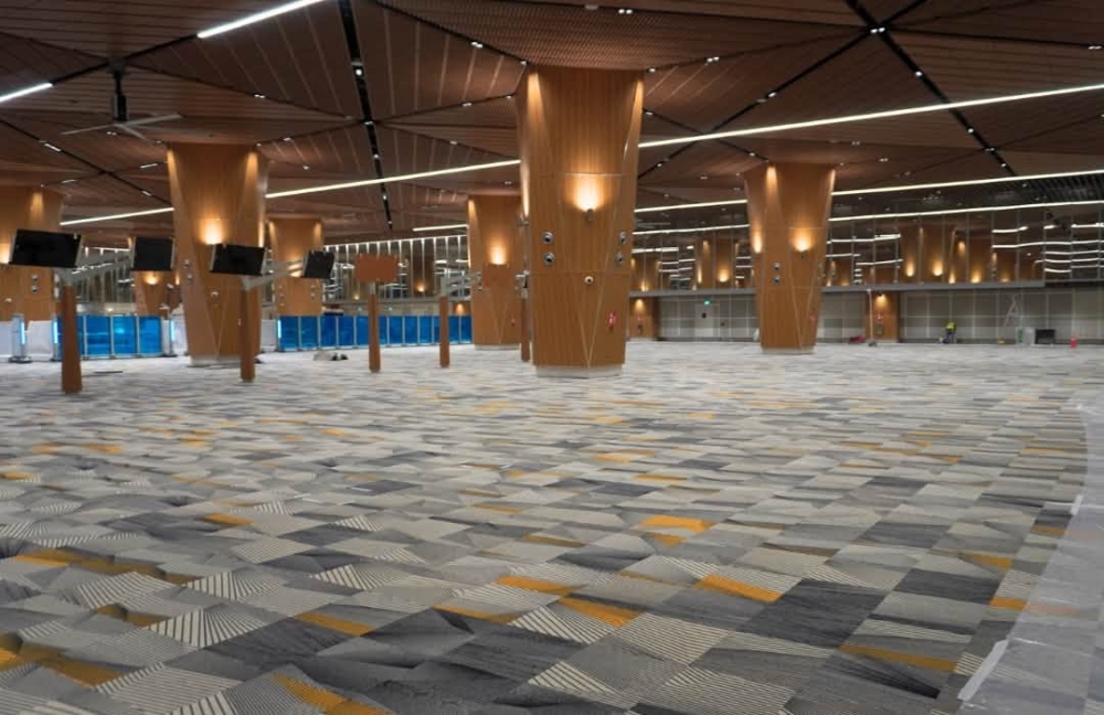 Inside the completed Woodlands North station, where passengers will clear Singapore and Malaysian immigration before boarding RTS trains. — Picture via Facebook/WeKeepYourWorldMoving