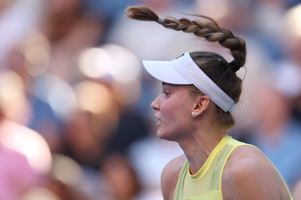 Elena Rybakina of Kazakhstan returns a shot against Naomi Osaka of Japan during their Women’s Singles Fourth Round match on Day Nine of the 2026 US Open at USTA Billie Jean King National Tennis Center in the Flushing neighbourhood of the Queens borough of New York City September 7, 2026. — Patrick Smith/Getty Images North America/Getty Images pic via AFP