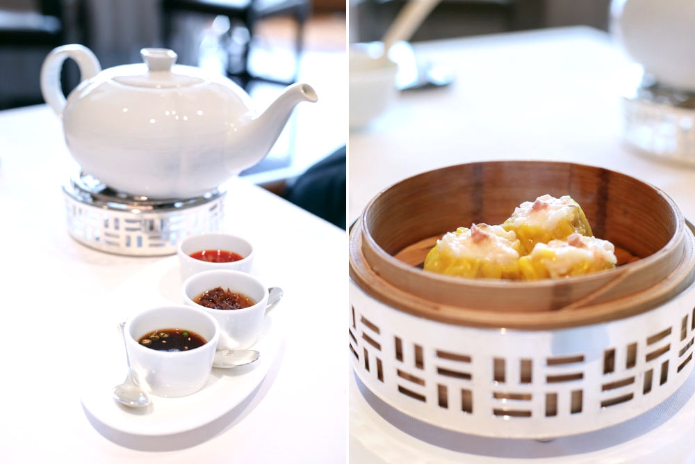 Aged 'Pu-erh' tea and 'siu mai' topped with real crab roe in Hong Kong. — Pictures by CK Lim